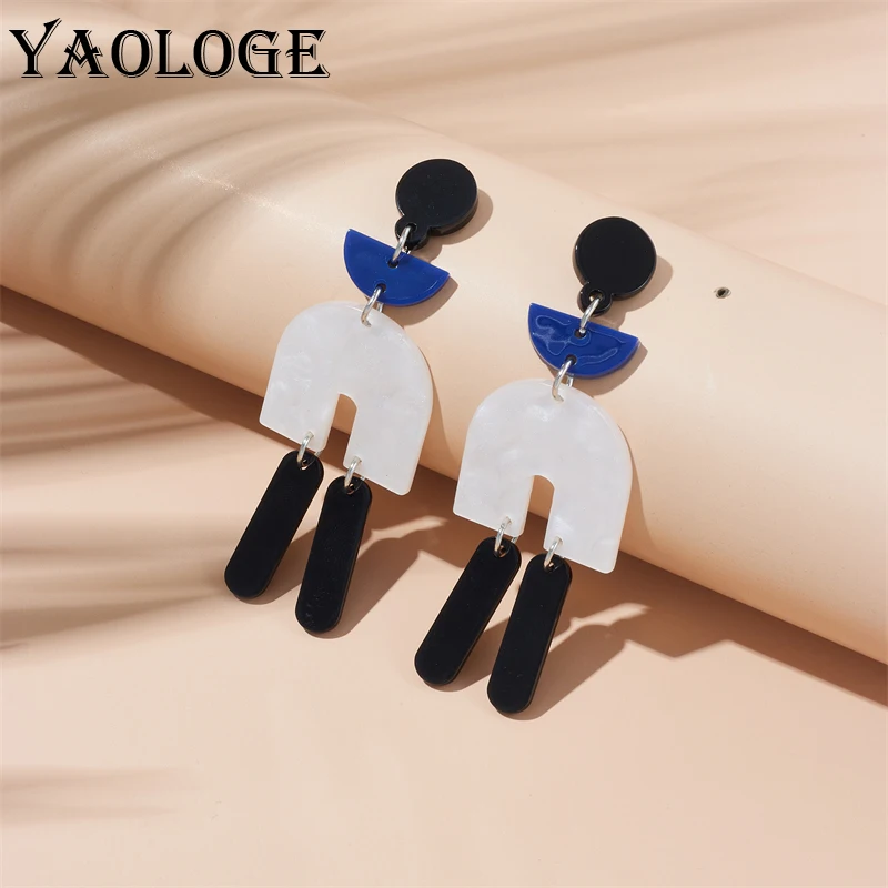 YAOLOGE Acrylic Color Blocking Geometric Charm Earrings For Women Girl New Creative Fashion Ear Drop Jewelry Gift Party серьги
YAOLOGE Acrylic Color Blocking Geometric Charm Earrings For Women Girl New Creative Fashion Ear Drop Jewelry Gift Party серьги