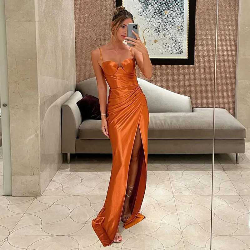 Elegant Ladies Party Dresses for Women Vacation Backless Sexy Split Sleeveless Skirts Banquet Women's Fishtail Dress Vestidos
Elegant Ladies Party Dresses for Women Vacation Backless Sexy Split Sleeveless Skirts Banquet Women's Fishtail Dress Vestidos