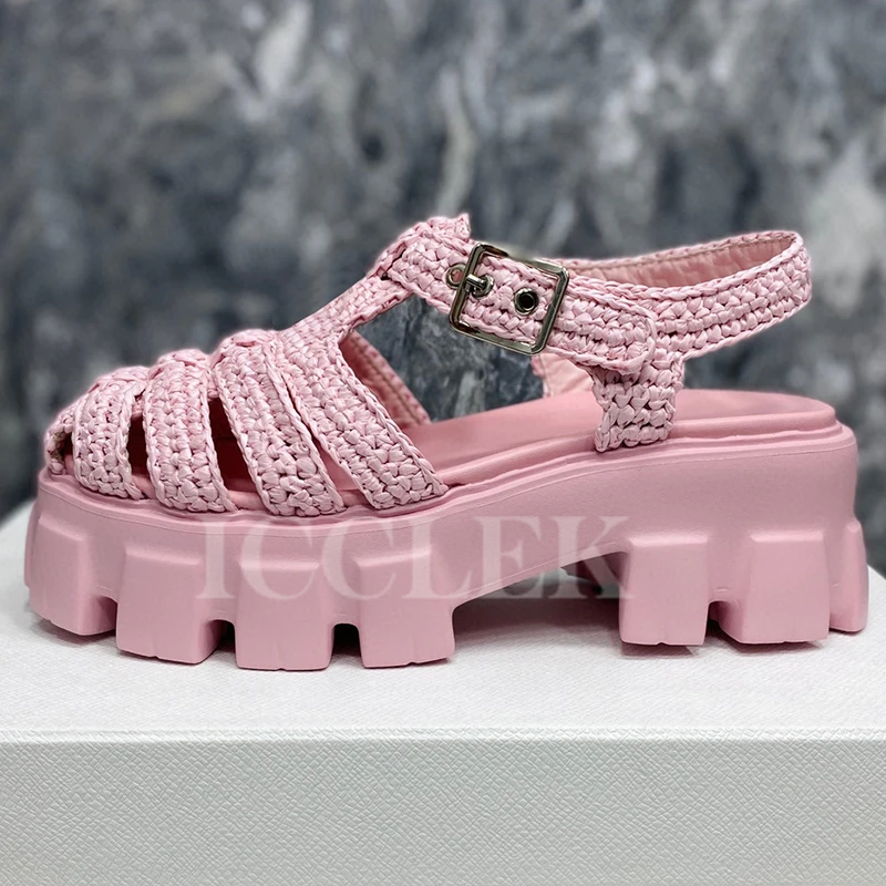 Vacation Leisure Ladies Beach Shoes Summer Narrow Band Design Platform Sandals Handmade Weave Upper Appear Thin Female Sandals
Vacation Leisure Ladies Beach Shoes Summer Narrow Band Design Platform Sandals Handmade Weave Upper Appear Thin Female Sandals