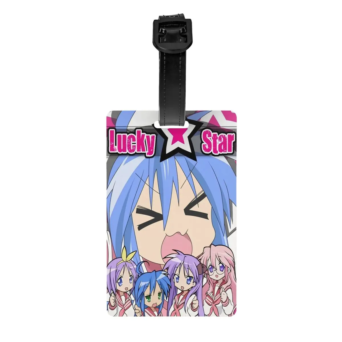 Пользовательская багажная бирка Lucky Star в стиле аниме с именной карточкой Kawaii