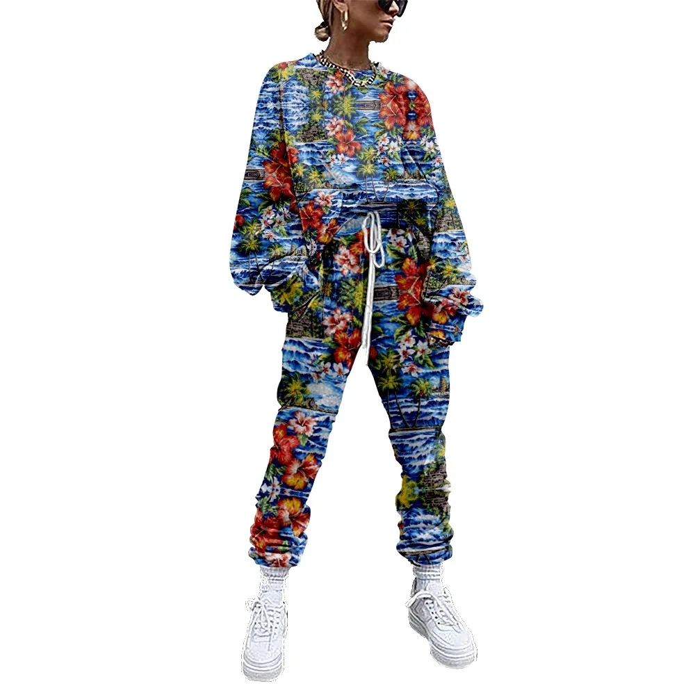 Women's Activewear Two Piece Floral Print Activewear Casual Sweater + Pants Women's Activewear
Women's Activewear Two Piece Floral Print Activewear Casual Sweater + Pants Women's Activewear
