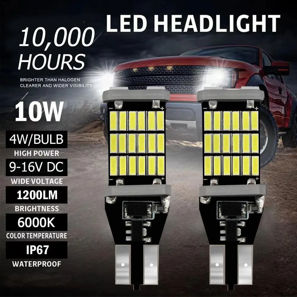 2PCS T15 W16W 921 912 LED Bulbs High Power Super Bright 1200LM Replace For Car Reversing Light White 
2PCS T15 W16W 921 912 LED Bulbs High Power Super Bright 1200LM Replace For Car Reversing Light White