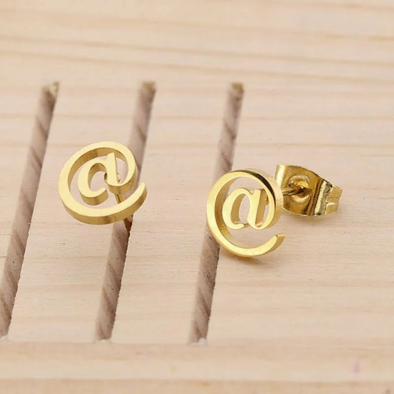 Titanium Steel Stainless Steel Mouse @ Symbol Fine Needle Pin Stud Earrings Fashion Trend Personality Classic Minimalist Earring
Titanium Steel Stainless Steel Mouse @ Symbol Fine Needle Pin Stud Earrings Fashion Trend Personality Classic Minimalist Earring