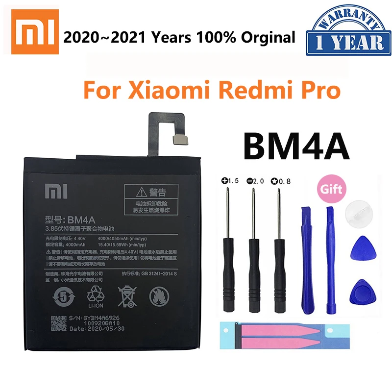 Xiao Mi 100% Оригинальный телефонный аккумулятор 4050 мАч BM4A телефонные батареи для Xiaomi Hongmi Redmi Pro RedmiPro телефонная сменная батарея
Xiao Mi 100% Оригинальный телефонный аккумулятор 4050 мАч BM4A телефонные батареи для Xiaomi Hongmi Redmi Pro RedmiPro телефонная сменная батарея