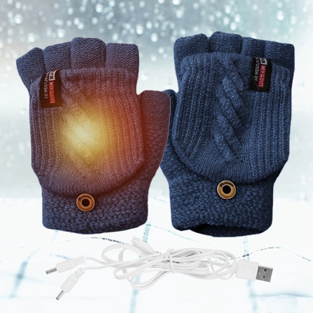 USB Fingerless Heating Mittens Knitted Touch Screen Heated Half Finger Mitts Keep Warm Washable Unisex for Indoor Office
USB Fingerless Heating Mittens Knitted Touch Screen Heated Half Finger Mitts Keep Warm Washable Unisex for Indoor Office