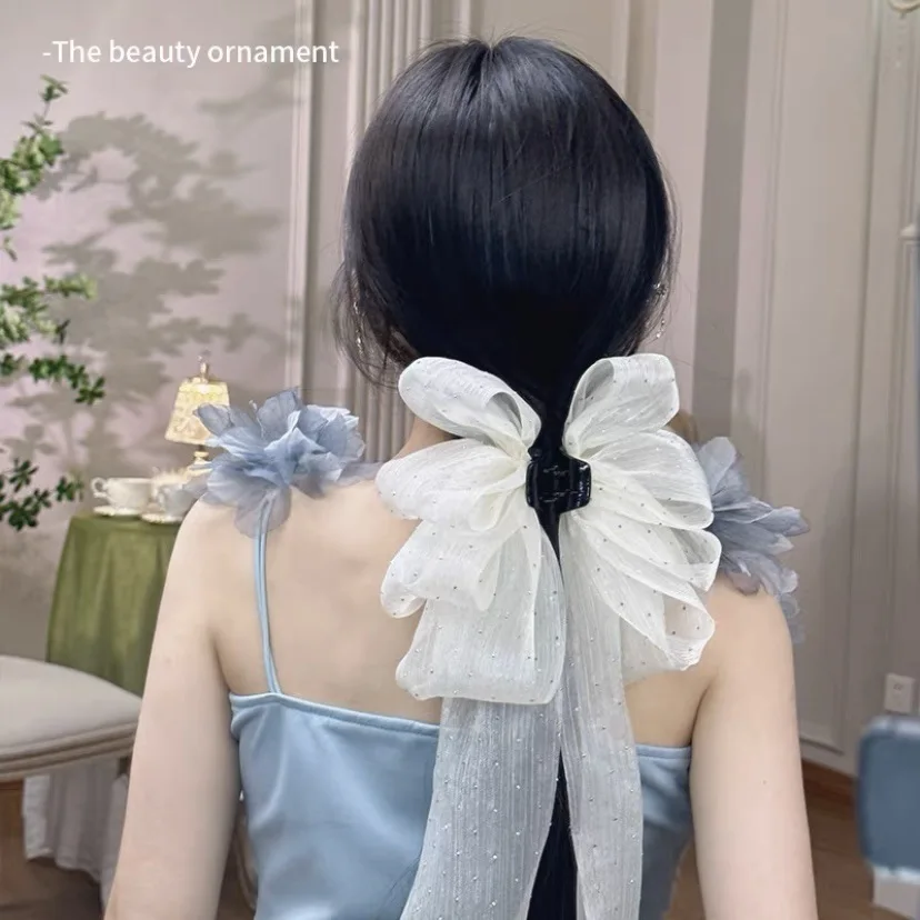 Sweet Mesh Tulle Big Bow Hair Claw Clips for Women Solid Colours Elegant Bowknot Ponytail Clip New Headdress Styling Accessories
Sweet Mesh Tulle Big Bow Hair Claw Clips for Women Solid Colours Elegant Bowknot Ponytail Clip New Headdress Styling Accessories