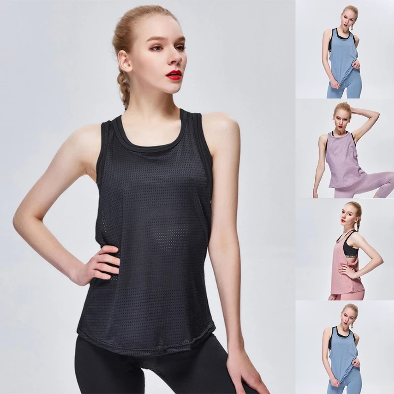 Women Fake 2pcs Sport Mesh for Tank Top with Built in Bra Workout Athletic Running Yoga Vest Gym Fitness Racerback Shirt
Women Fake 2pcs Sport Mesh for Tank Top with Built in Bra Workout Athletic Running Yoga Vest Gym Fitness Racerback Shirt