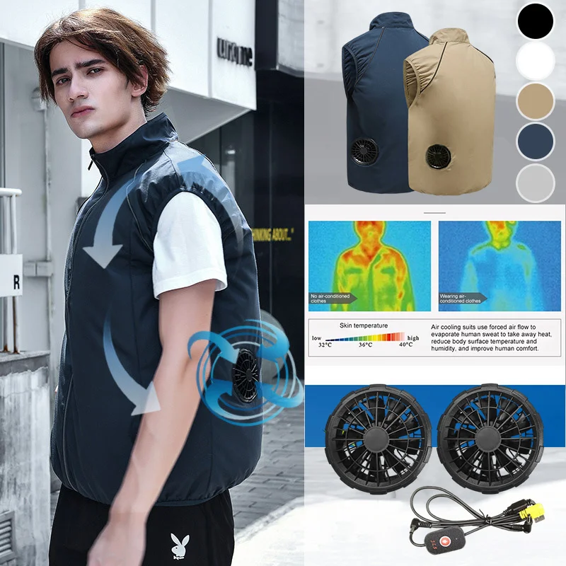 New Men Summer Air Conditioning Clothing Fan Cooling Vest USB Charging Cooling Sport Man Outdoor Coat Plus Size M-4XL 
New Men Summer Air Conditioning Clothing Fan Cooling Vest USB Charging Cooling Sport Man Outdoor Coat Plus Size M-4XL