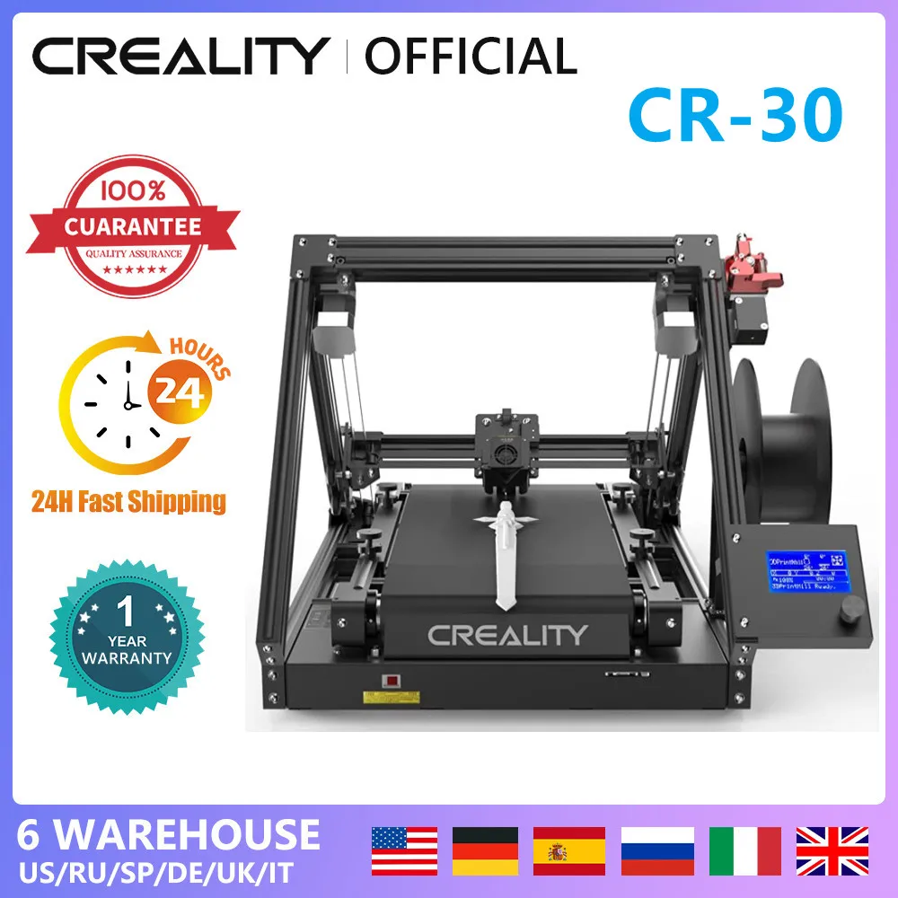 Creality CR-30 3DPrint Mill with Infinite-Z-axis Batch Printing Dual-Gear Metal Extruder Rolling Conveyor Belt CoreXY Structure
Creality CR-30 3DPrint Mill with Infinite-Z-axis Batch Printing Dual-Gear Metal Extruder Rolling Conveyor Belt CoreXY Structure