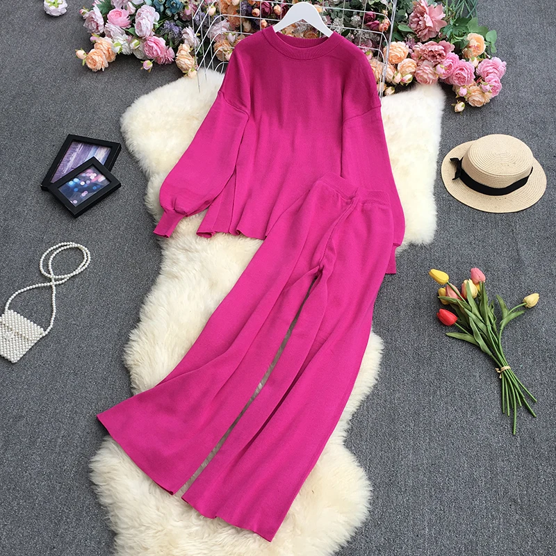 Casual Crew-neck Long-sleeved Knit Top + Baggy, High-waisted, Wide-leg Pants Two-piece Outfit
Casual Crew-neck Long-sleeved Knit Top + Baggy, High-waisted, Wide-leg Pants Two-piece Outfit