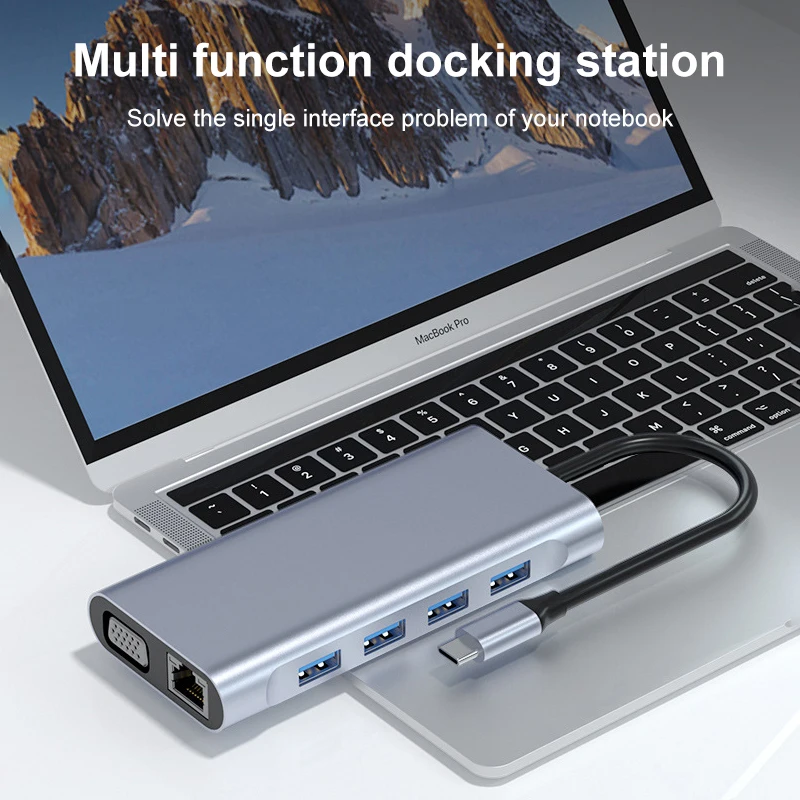 Several Ports Multi Hub Aluminum Alloy Fast Charging Screen Projection Data Transmission 11 In 1 Compatible Thunderbolt 3 Silver
Several Ports Multi Hub Aluminum Alloy Fast Charging Screen Projection Data Transmission 11 In 1 Compatible Thunderbolt 3 Silver