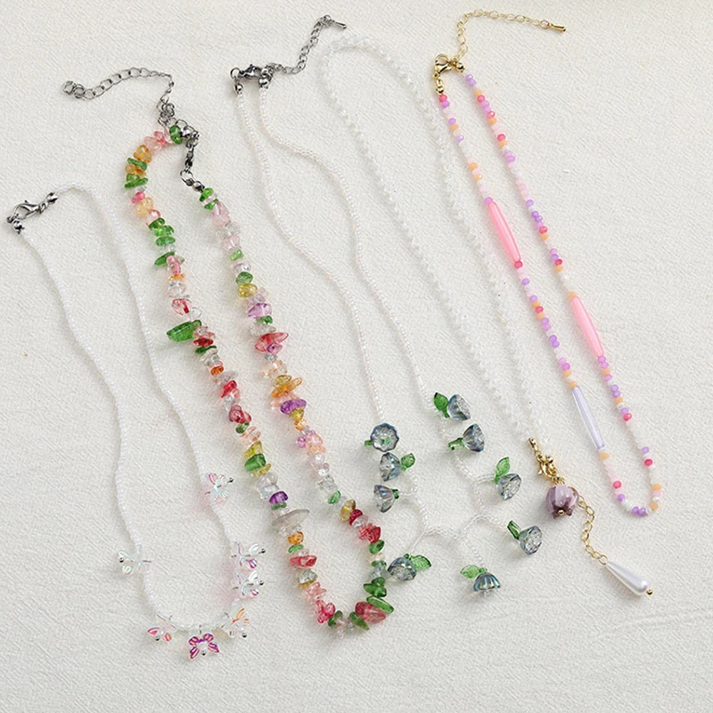 Crystal Beaded Necklace Vintage Butterfly Clavicle Chain Color Choker Girl Versatile Necklace for Women Teen Jewelry Wholesale
Crystal Beaded Necklace Vintage Butterfly Clavicle Chain Color Choker Girl Versatile Necklace for Women Teen Jewelry Wholesale