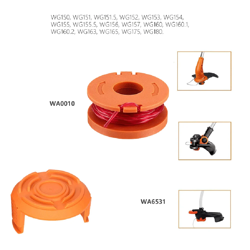 20 Pcs Brush Cutter Trimmer Spool Cord With 2 Cap For Worx WA0010 WG154 WG163 WG180 Lawn Mower Replacement Accessories
20 Pcs Brush Cutter Trimmer Spool Cord With 2 Cap For Worx WA0010 WG154 WG163 WG180 Lawn Mower Replacement Accessories
