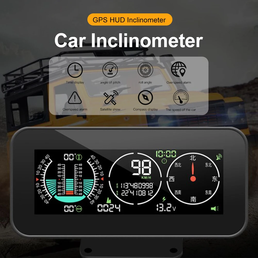 Автомобильный цифровой GPS-спидометр, инклинометр, автомобильный HUD-компас, Цифровой Измеритель угла наклона для бездорожья, автомобильные а...
Автомобильный цифровой GPS-спидометр, инклинометр, автомобильный HUD-компас, Цифровой Измеритель угла наклона для бездорожья, автомобильные а...