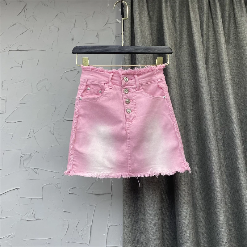 Pink Denim Skirt Women's Clothing 2022 New Summer Skirt High Waist Single Breasted Hot Girl One-Step Package Hip Skirts Feminina
Pink Denim Skirt Women's Clothing 2022 New Summer Skirt High Waist Single Breasted Hot Girl One-Step Package Hip Skirts Feminina