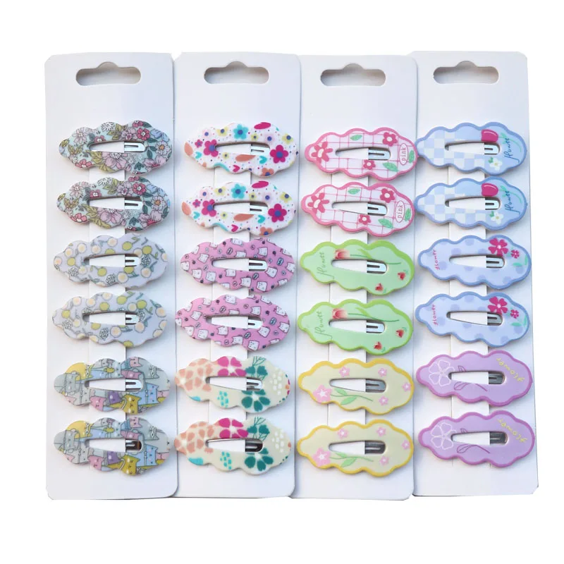 6Pcs Print Cloud Shape Snap Hair Clips For Women Girls Hair Accessories Waved Edges Plastic Covered Metal Hairpins Styling Tool 
6Pcs Print Cloud Shape Snap Hair Clips For Women Girls Hair Accessories Waved Edges Plastic Covered Metal Hairpins Styling Tool