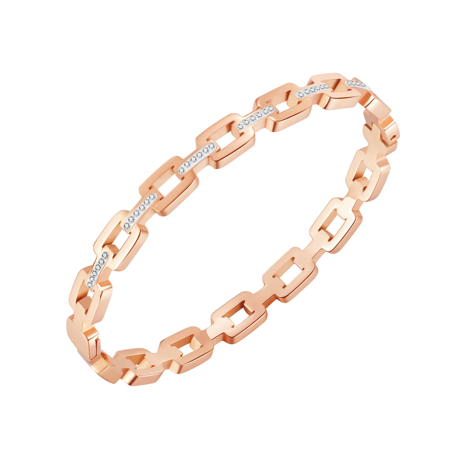 Fashion jewelry Japan and South Korea niche design simple hollow set zirconia titanium steel bracelet ladies OL style bracelet
Fashion jewelry Japan and South Korea niche design simple hollow set zirconia titanium steel bracelet ladies OL style bracelet