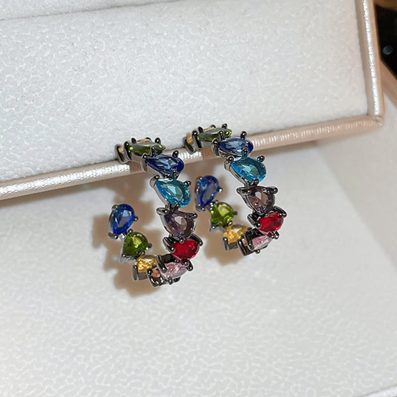 UILZ Silver Plated Hoop Earrings for Women Trend Colorful Zircon Ear Cuff Women's Circle Earrings Fashion Jewelry Wholesale 
UILZ Silver Plated Hoop Earrings for Women Trend Colorful Zircon Ear Cuff Women's Circle Earrings Fashion Jewelry Wholesale