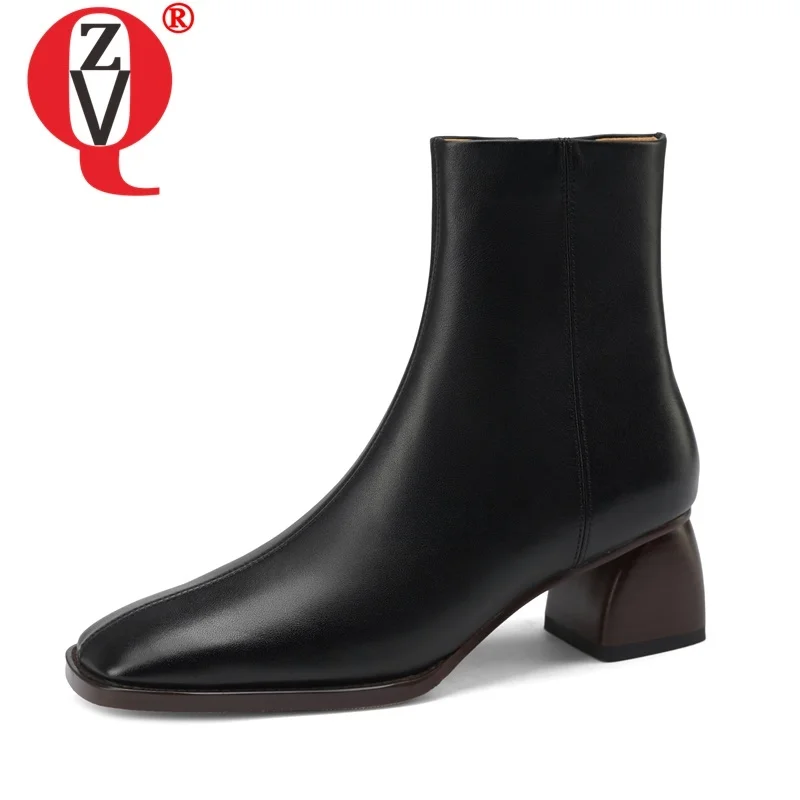 ZVQ Women Fashion Shoes Square Toe Genuine Leather Ankle Boots Side Zipper Square Heel Office Ladies Winter Fashion Shoes 33-40
ZVQ Women Fashion Shoes Square Toe Genuine Leather Ankle Boots Side Zipper Square Heel Office Ladies Winter Fashion Shoes 33-40