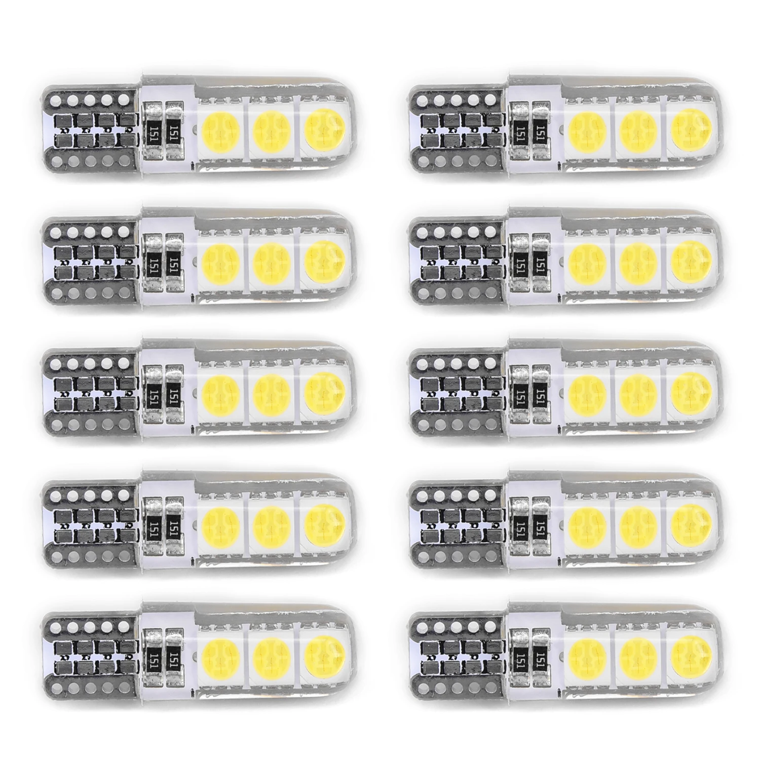 Silicone Wedge Shell Lights LED White 12V DC License Plate Dome T10 194 W5W T10-5050-6SMD Super Bright
Silicone Wedge Shell Lights LED White 12V DC License Plate Dome T10 194 W5W T10-5050-6SMD Super Bright