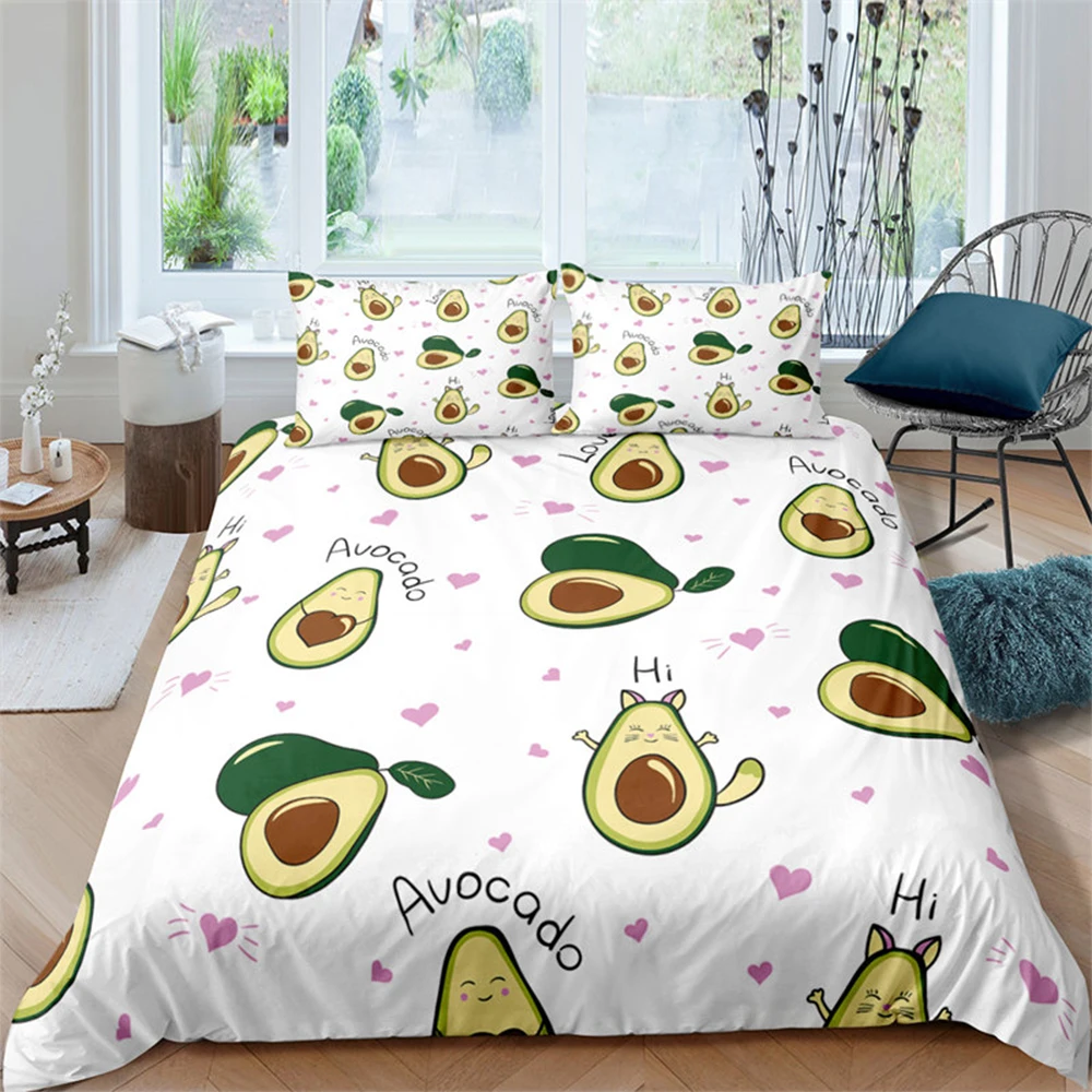 Creative Avocado Funny Faces Bedding Set 3pcs Single Double Full Size Quilt/Comforter Cover For Boys Girls Cartoon Bedroom Gift
Creative Avocado Funny Faces Bedding Set 3pcs Single Double Full Size Quilt/Comforter Cover For Boys Girls Cartoon Bedroom Gift