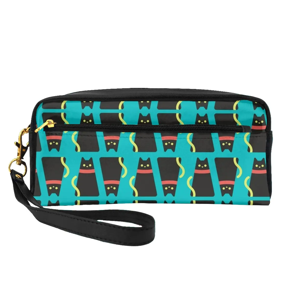Fun Black Cat Leather Storage Organizers Yellow Tail Print Multi-purpose Makeup Bag Travel Woman's Cosmetic Bags
Fun Black Cat Leather Storage Organizers Yellow Tail Print Multi-purpose Makeup Bag Travel Woman's Cosmetic Bags