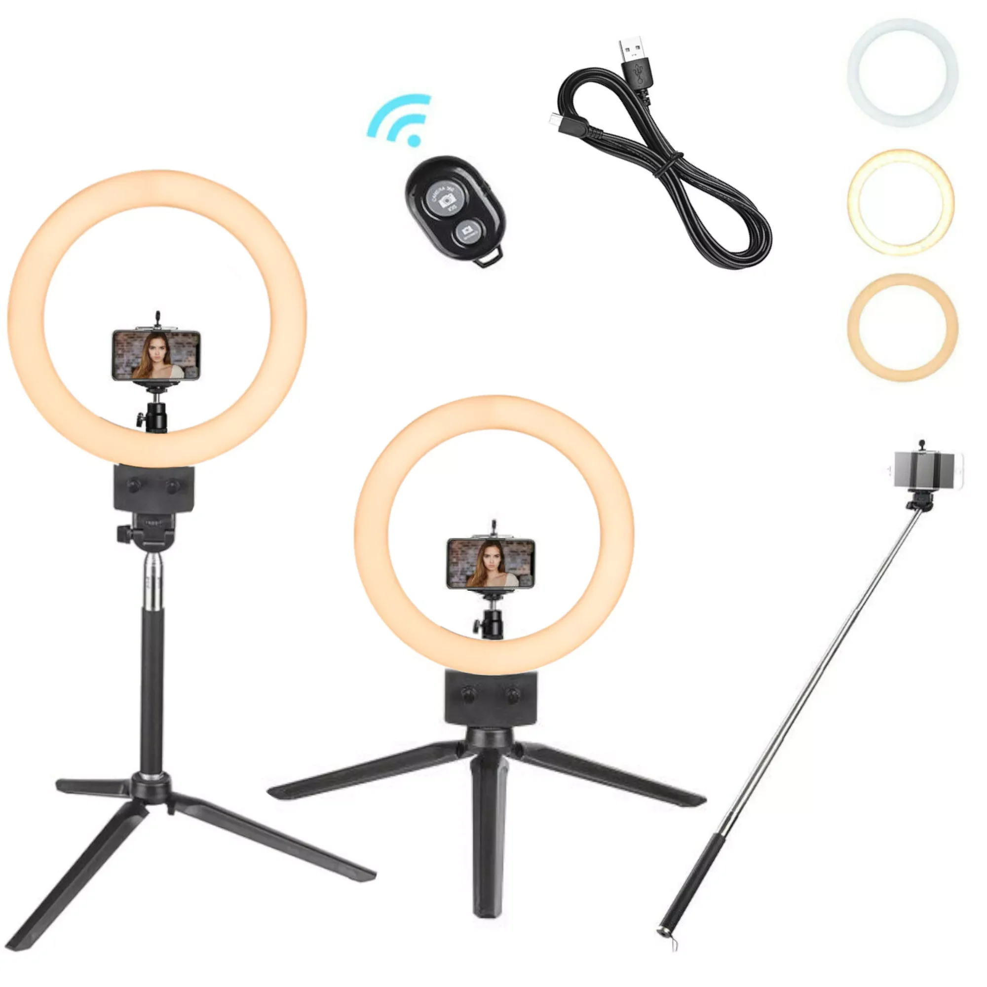 Yescom 8" 80pcs LED Ring Light Tabletop Stand with Selfie Stick Fashion 5500K for Makeup Live Stream
Yescom 8" 80pcs LED Ring Light Tabletop Stand with Selfie Stick Fashion 5500K for Makeup Live Stream