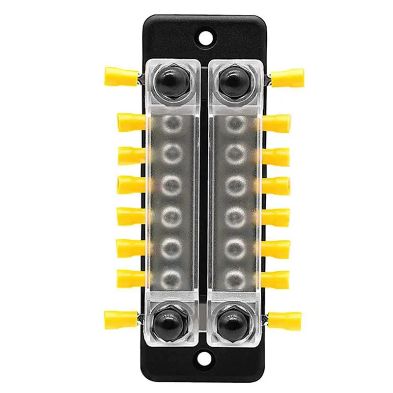 Marine Connector Block DC 150A Double Row 6-Way Busbar Nickel Plated Brass Power Distribution Block Bus Bar With Cover For
Marine Connector Block DC 150A Double Row 6-Way Busbar Nickel Plated Brass Power Distribution Block Bus Bar With Cover For