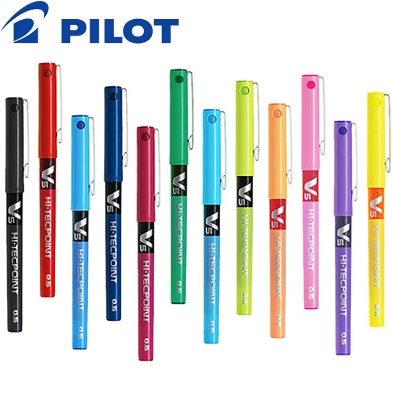 

12PCS/lot Japan PILOT BX-V5 Gel Pens 0.5mm/0.7mm High Quanlity Multicolor Ink Pens School & Office Stationery Writing Supplies