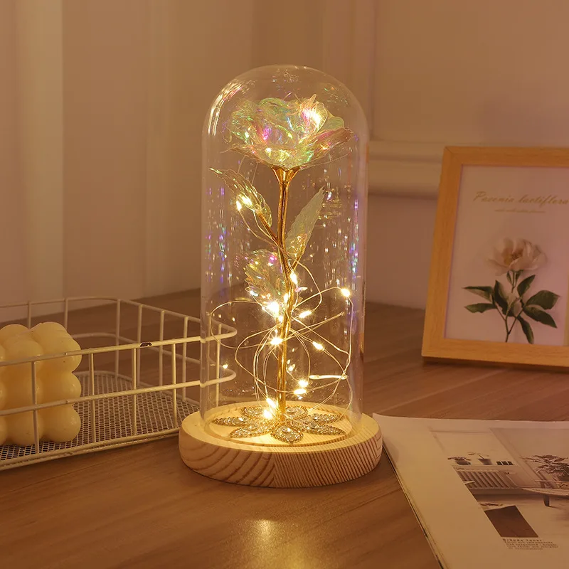 Galaxy Rose Eternal 24K Gold Foil Rose In Glass Artificial Flower with Lights In Dome for Home Decor Valentine Day Birthday Gift
Galaxy Rose Eternal 24K Gold Foil Rose In Glass Artificial Flower with Lights In Dome for Home Decor Valentine Day Birthday Gift