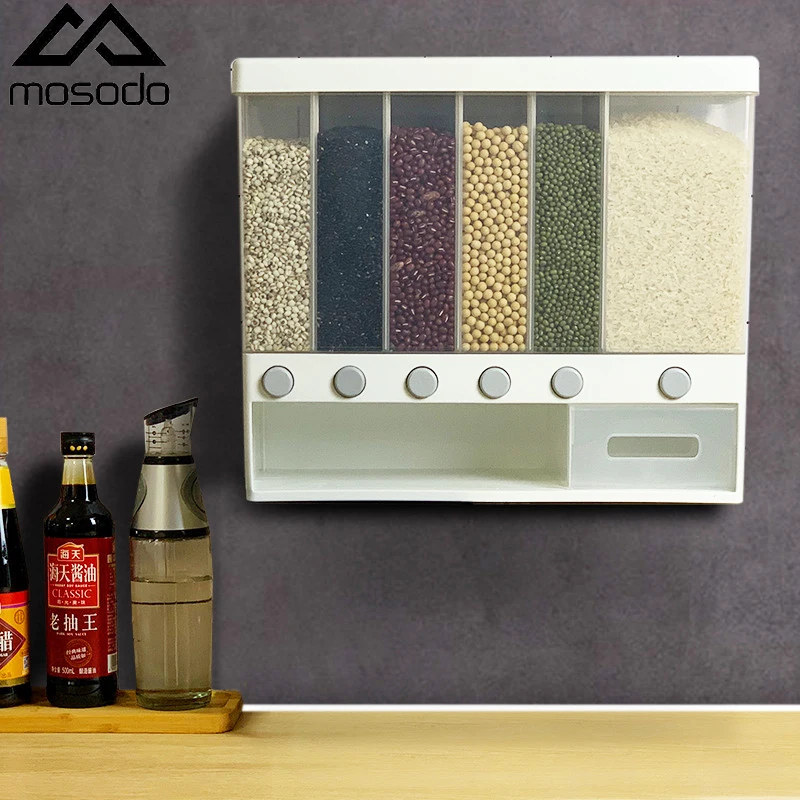 Wall Mounted Grain Tank 6 Grid Metering Rice Bucket Automatic Rice Out Plastic Storage Tank Kitchen Sealing Tank
Wall Mounted Grain Tank 6 Grid Metering Rice Bucket Automatic Rice Out Plastic Storage Tank Kitchen Sealing Tank