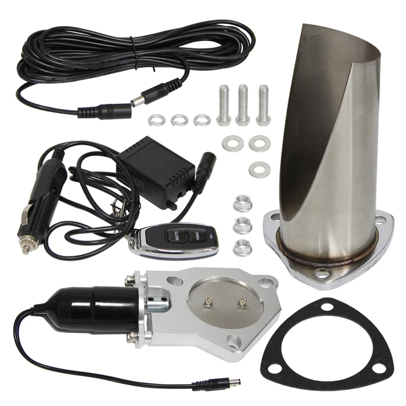 

Universal Electric Stainless Exhaust E-Cut Cutout Pipe with Remote Control Kit Pipe OD 2/2.25/2.5/3in(51/57/63/76mm)