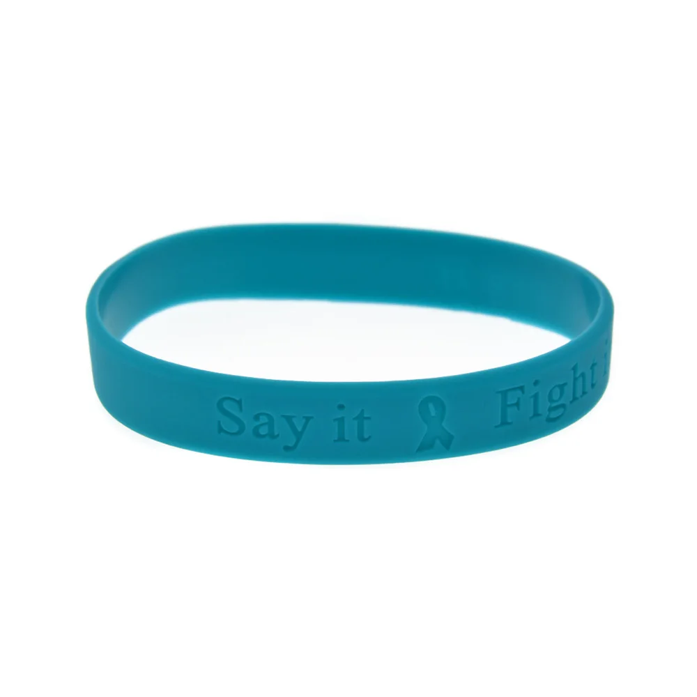 

50PCS Say It Fight It and Cure It Silicone Bracelet for Cancer Debossed Logo