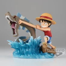 BANPRESTO Anime One Piece World Log Stories Monkey D Luffy VS Local Sea Monster PVC Action Figures 70mm Bandai Figurine Toys