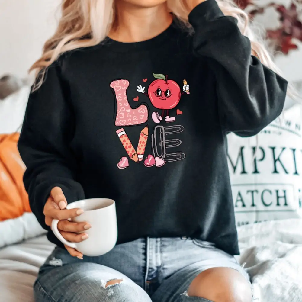 Teacher Love Sweatshirt Women Crewneck Sweatshirts Hoodie Solid Color Sweatshirts Long Sleeve Tops Elegant Trendy Sweater
Teacher Love Sweatshirt Women Crewneck Sweatshirts Hoodie Solid Color Sweatshirts Long Sleeve Tops Elegant Trendy Sweater