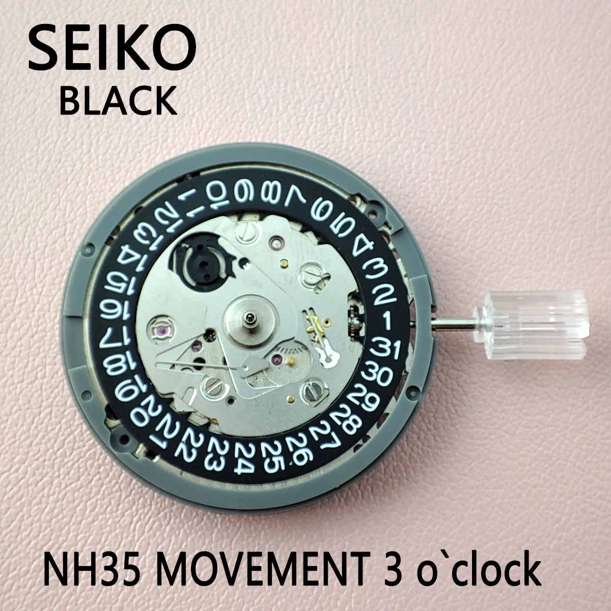 

Japan Original NH35/NH35A Mechanical nh35 Movement 3 o clock crown Black Date Automatic Watch Movt Replace Kit High Accuracy