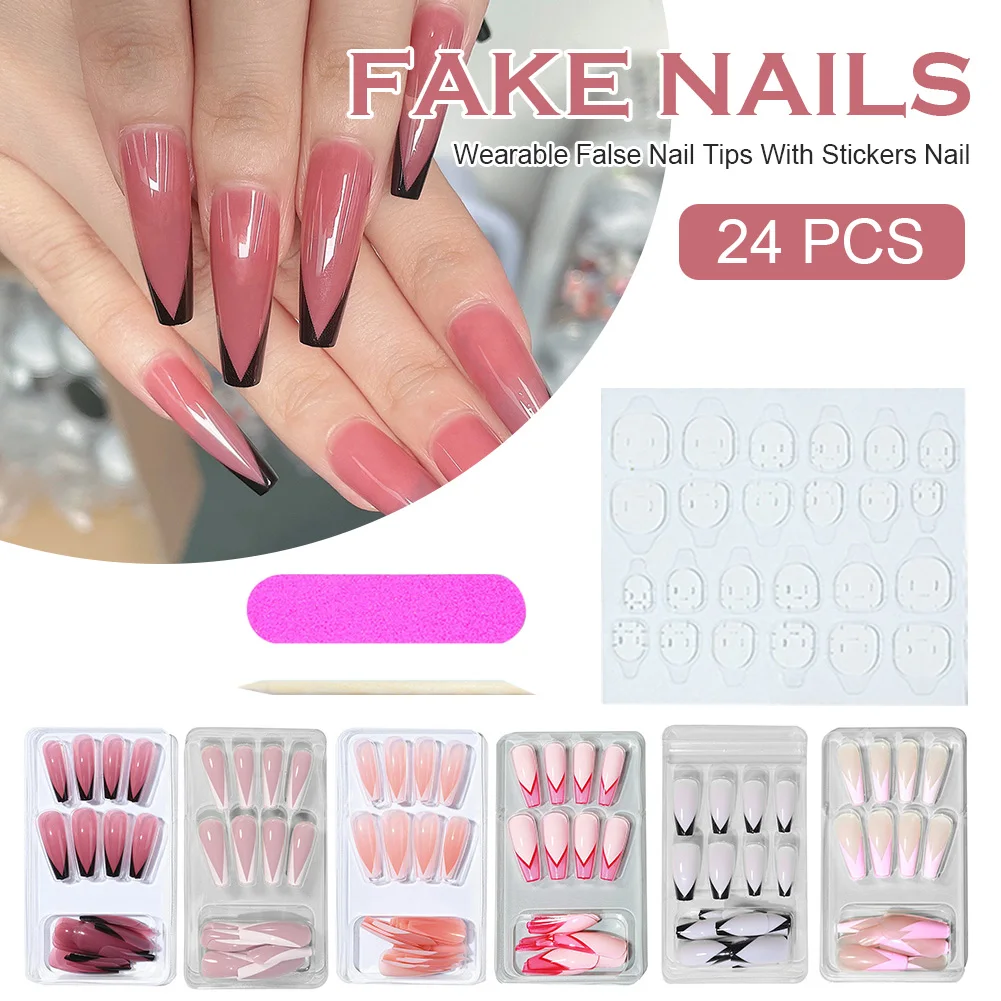 24Pcs/Box Arcylic False Nails Set Press On Nails Long Coffin French Fake Nails Full Cover Arcylic Nail Art Tips for Grils Women
24Pcs/Box Arcylic False Nails Set Press On Nails Long Coffin French Fake Nails Full Cover Arcylic Nail Art Tips for Grils Women