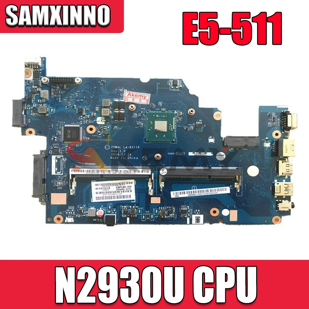 Материнская плата NBMPL11001 NB.MPL11.001 Z5WAL LA-B211P для ноутбука Acer Aspire E5-511 с процессором N2930u DDR3
Материнская плата NBMPL11001 NB.MPL11.001 Z5WAL LA-B211P для ноутбука Acer Aspire E5-511 с процессором N2930u DDR3