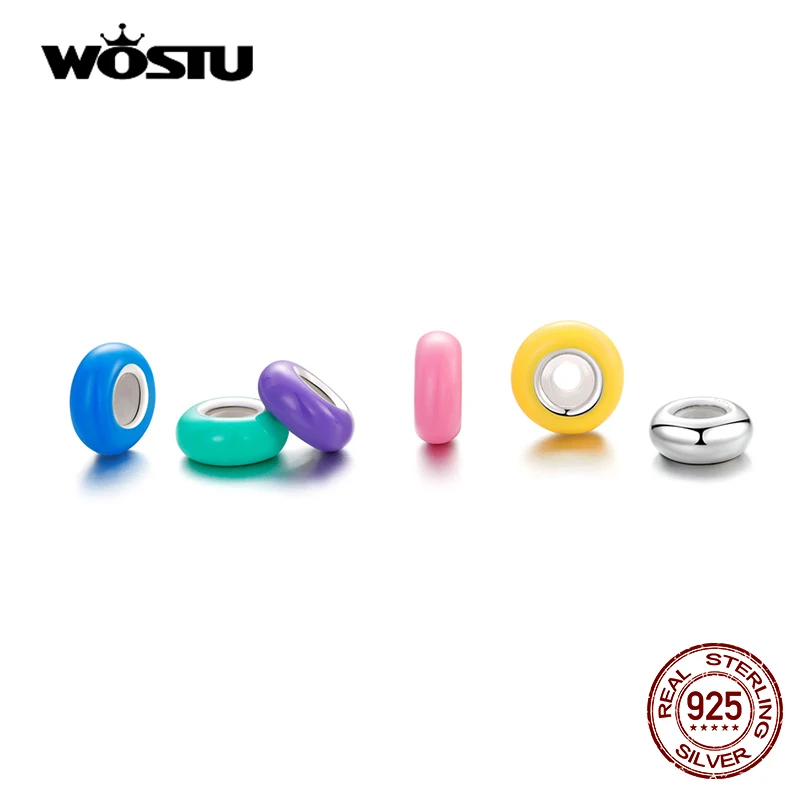WOSTU 925 Sterling Silver Mini Colorful Heart Pendent Round Spacer Charm Beads for Women Fit Original DIY Bracelet Jewelry Gifts
WOSTU 925 Sterling Silver Mini Colorful Heart Pendent Round Spacer Charm Beads for Women Fit Original DIY Bracelet Jewelry Gifts