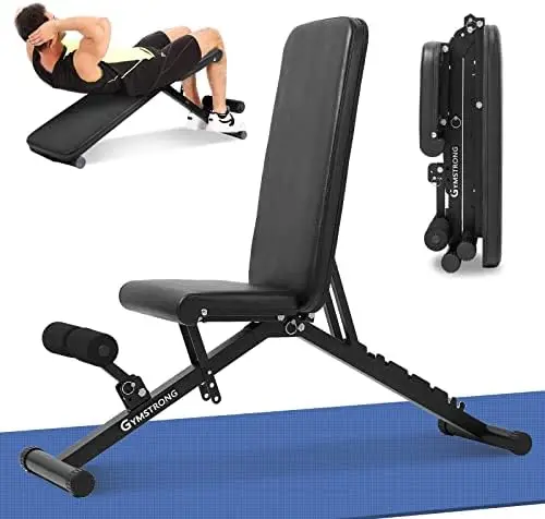 Weight Bench Foldable Workout Bench, 90 Degree Upright Shoulder Press and Flat Design, Fast Folding Multi-Purpose for Flat/Incli
Weight Bench Foldable Workout Bench, 90 Degree Upright Shoulder Press and Flat Design, Fast Folding Multi-Purpose for Flat/Incli