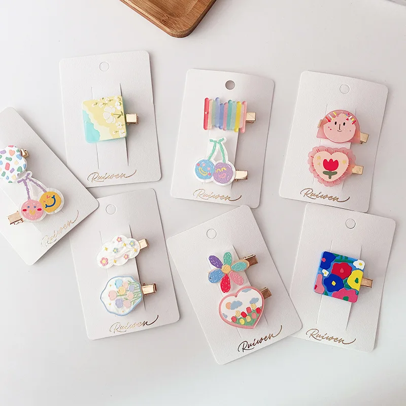 1~2pcs Baby Girls Acrylic Hair Clips Cartoon Cute Children's pinches Headwear Rainbow Flower Pattern Macaron Print accessories
1~2pcs Baby Girls Acrylic Hair Clips Cartoon Cute Children's pinches Headwear Rainbow Flower Pattern Macaron Print accessories