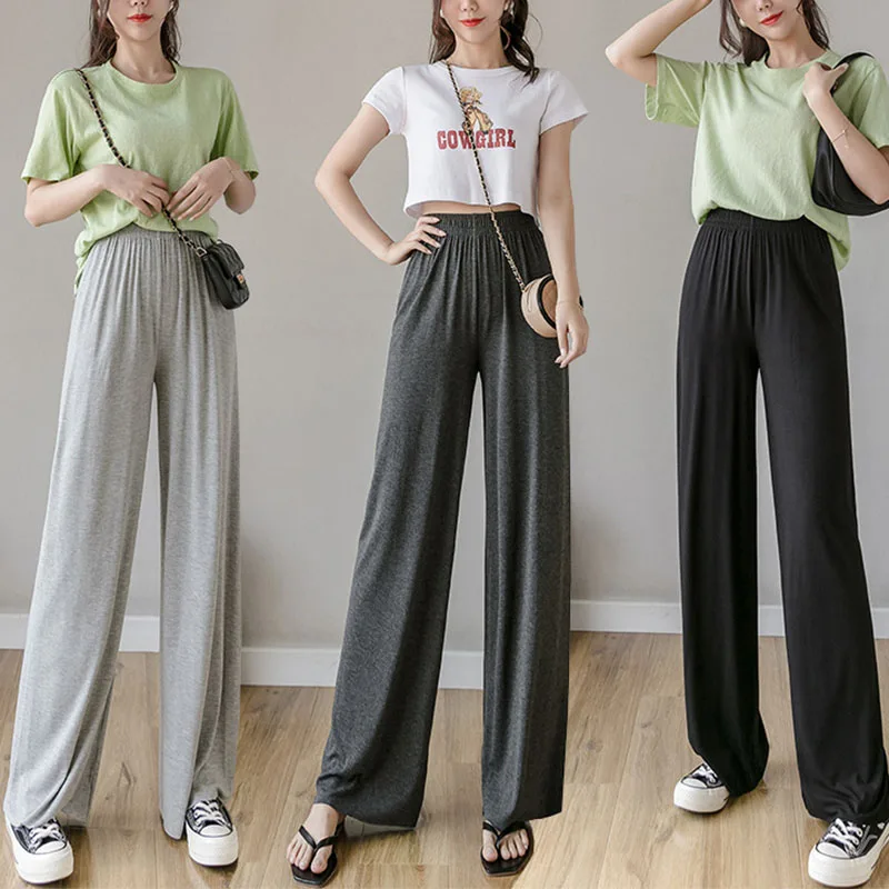 Soft Comfort Long Pants Women 2022 Summer Modal Loose Wide Leg Draped Trousers Korean Elegant Fashion High Elastic Lounge Pants
Soft Comfort Long Pants Women 2022 Summer Modal Loose Wide Leg Draped Trousers Korean Elegant Fashion High Elastic Lounge Pants