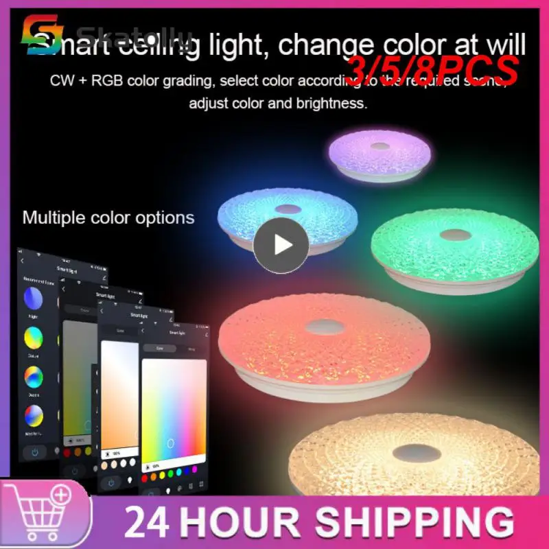 3/5/8PCS Smart Wifi Led Round Ceiling Light 100-265v Room Decoration Room Ambient Light 100-265v Rgbcw Remote Control Smart Lamp
3/5/8PCS Smart Wifi Led Round Ceiling Light 100-265v Room Decoration Room Ambient Light 100-265v Rgbcw Remote Control Smart Lamp