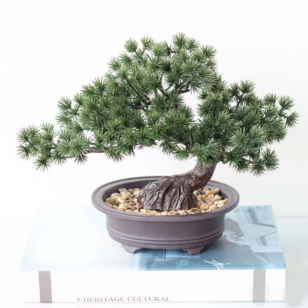 

Decor Artificial Pot Plant Shopping Mall Accessories Pine Tree Plastic Potted Plant Simulation Artificial Plants