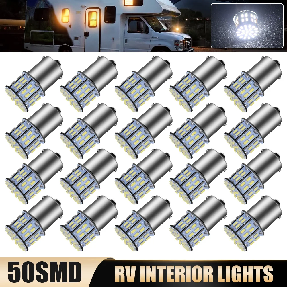 20Pcs 1156 1141 1003 7506 BA15S LED Bulb White Super Bright 3014 50-SMD LED Replacement 12V Trailer Boat Trunk Interior Light
20Pcs 1156 1141 1003 7506 BA15S LED Bulb White Super Bright 3014 50-SMD LED Replacement 12V Trailer Boat Trunk Interior Light