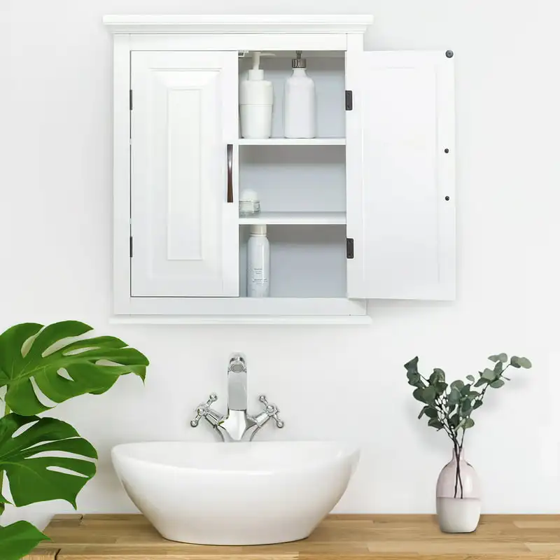 Marvelous James 2 Doors Wall Cabinet with 2 Shelves, Removable and White - Home Storage Option.
Marvelous James 2 Doors Wall Cabinet with 2 Shelves, Removable and White - Home Storage Option.
