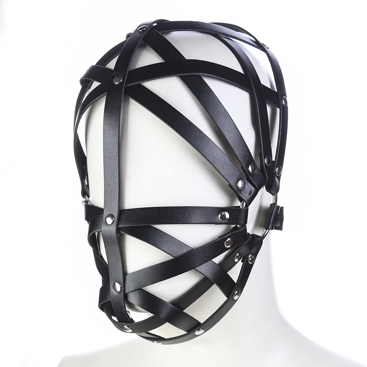 Black PU Bandage Men Head Cover Sexy Hollow Out Leather Masks Cosplay Face Cover Adult Roleplay Party Visor Metal Buckle
Black PU Bandage Men Head Cover Sexy Hollow Out Leather Masks Cosplay Face Cover Adult Roleplay Party Visor Metal Buckle