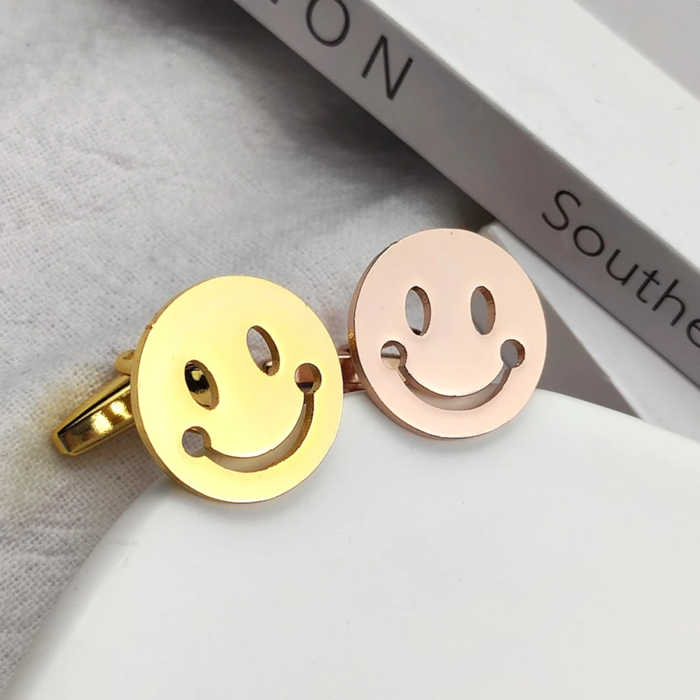 Personality Round Smiley Stainless Steel Cufflinks for Mens Quality Luxury Gold Buttons Jewelry Gifts Gemelos Para Hombre Camisa
Personality Round Smiley Stainless Steel Cufflinks for Mens Quality Luxury Gold Buttons Jewelry Gifts Gemelos Para Hombre Camisa