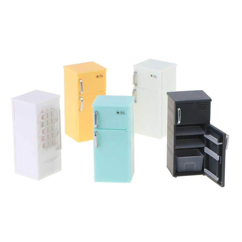 

1:12 Dollhouse Mini Colorful Refrigerator Model Simulation Fridge Home Kitchen Furnishings Plastic Room Accessory Kids Toy