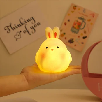 Animal LED Night Light Cute Cartoon Bear Duck Rabbit Pig Chicken Lamp Children Bedroom Sleeping Night Lights Gift Decor Lamp